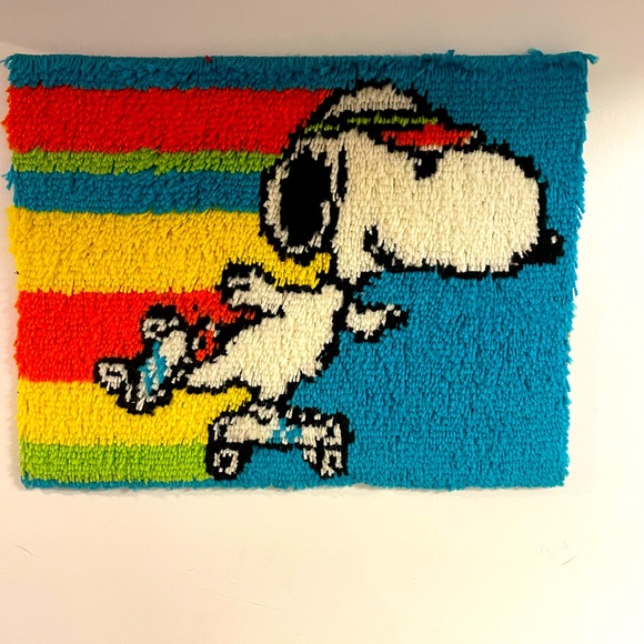 Latch Hook “Snoopy” wall art; 24x18; colorful wall decor - Picture 2 of 2